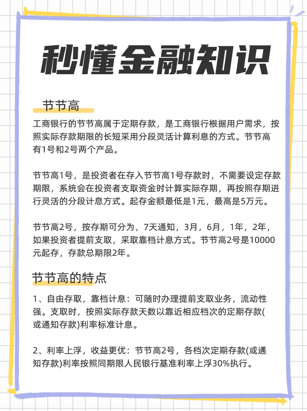 工行节节高是理财产品还是存款？一文带你了解工行节节高？