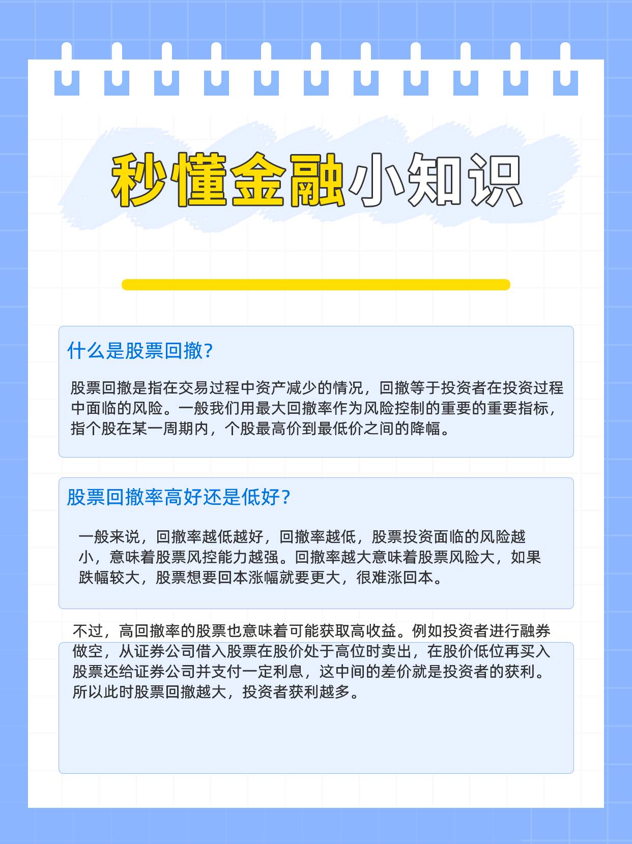 股票回撤是什么意思？股票回撤率高好还是低好？